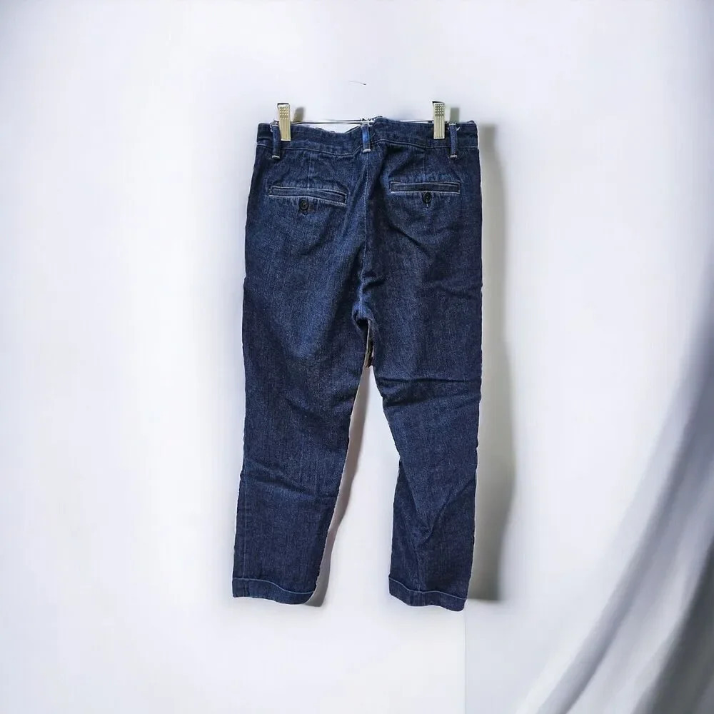 Polo Ralph Lauren Cuffed Dark Indigo Blue Flat Front Jean Chino's Size 6 - Picture 2 of 11